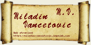 Miladin Vančetović vizit kartica